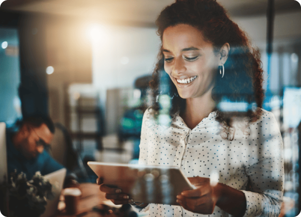 Professional with tablet