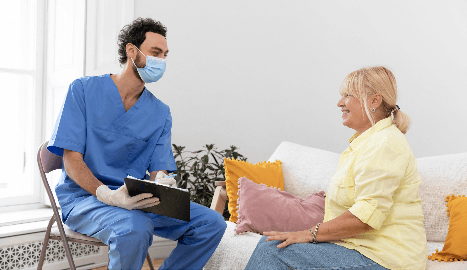 Healthcare professional with patient